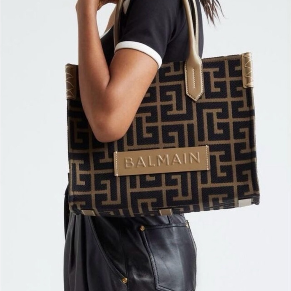 BALMAIN B-army Shopper 36 Monogram Tote Bag $1495